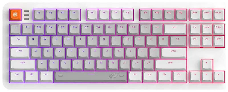 Klawiatura gamingowa Dark Project ALU87B G3MS Moonstone przewodowa mechaniczna podświetlana szara