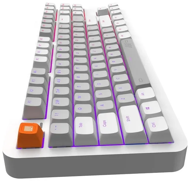 Klawiatura gamingowa Dark Project ALU87B G3MS Moonstone przewodowa mechaniczna podświetlana szara