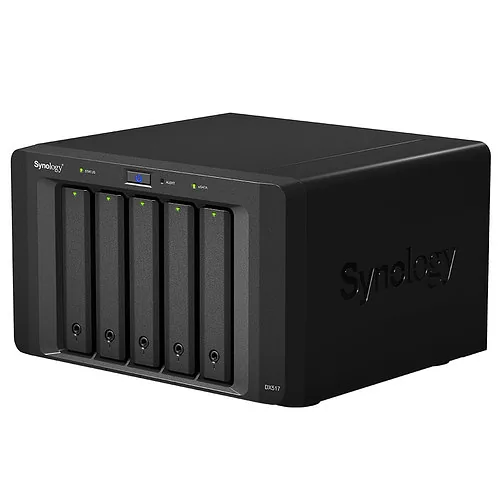 Synology, Tower NAS Expansion Unit, DX517, up to 5 HDD/SSD Hot-Swap (drives not included), Internal AC 100-240V Universal, 50/60 Hz