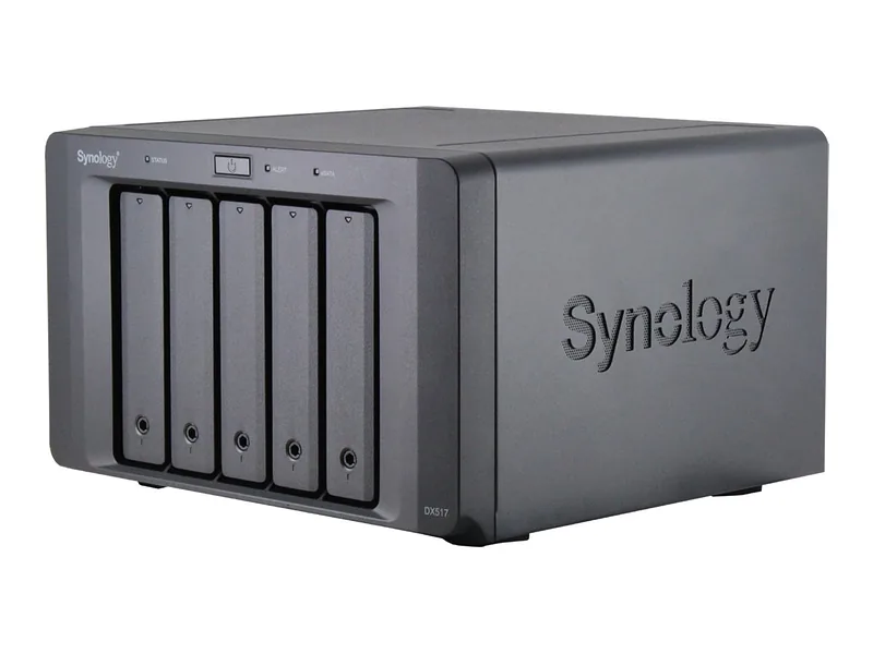 Synology, Tower NAS Expansion Unit, DX517, up to 5 HDD/SSD Hot-Swap (drives not included), Internal AC 100-240V Universal, 50/60 Hz