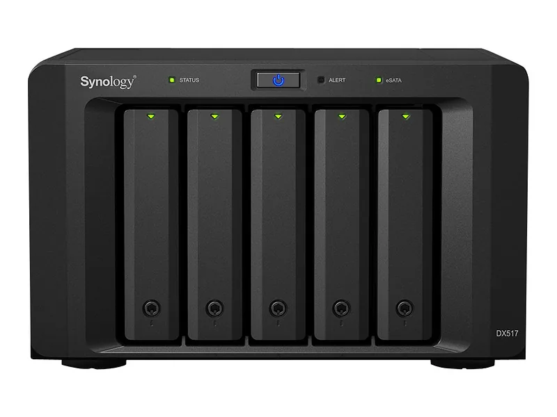 Synology, Tower NAS Expansion Unit, DX517, up to 5 HDD/SSD Hot-Swap (drives not included), Internal AC 100-240V Universal, 50/60 Hz