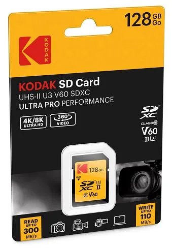 Kodak SDXC 128GB UHS-II U3 V60 Ultra Pro