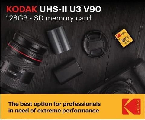 Kodak SDXC 128GB UHS-II U3 V90 Ultra Pro