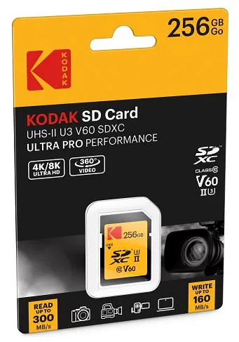 Kodak SDXC 256GB UHS-II U3 V60 Ultra Pro