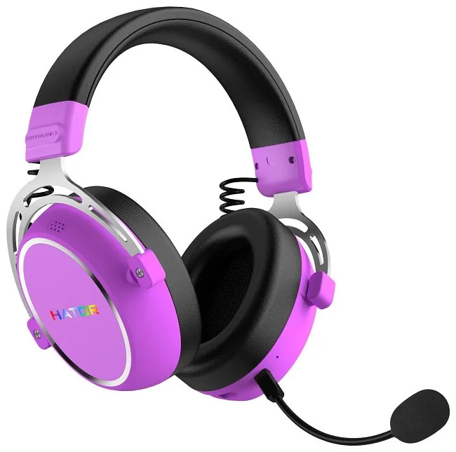 HATOR Hypergang 3 Wireless Kõrvaklapp Juhtmevaba Peavõru Mängimine USB Type-C / USB Type-A Bluetooth Violetne