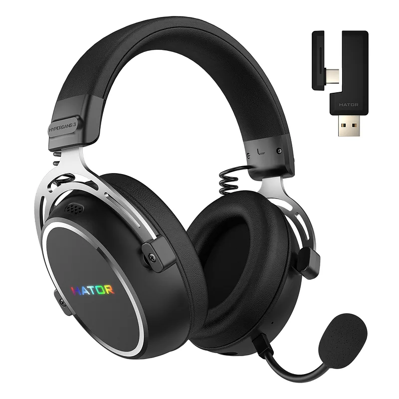 HATOR Hypergang 3 Wireless Kõrvaklapp Juhtmevaba Peavõru Mängimine USB Type-C / USB Type-A Bluetooth Must