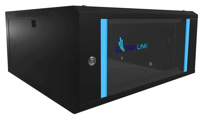Extralink Lite 4U 530X400 Wall-Mounted Rackmount Cabinet Black