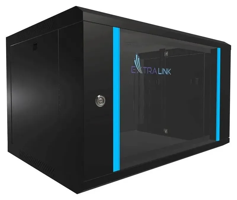 Extralink Lite 6U 530X400 Wall-Mounted Rackmount Cabinet Black
