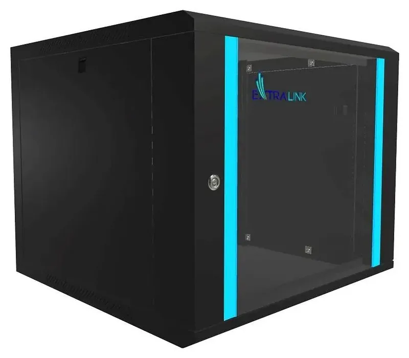 Extralink Lite 9U 530X400 Wall-Mounted Rackmount Cabinet Black