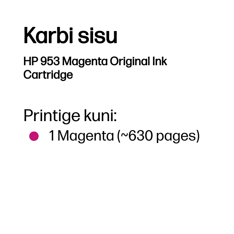HP 953 Magenta Original Ink Cartridge tindikassett 1 tk Standard