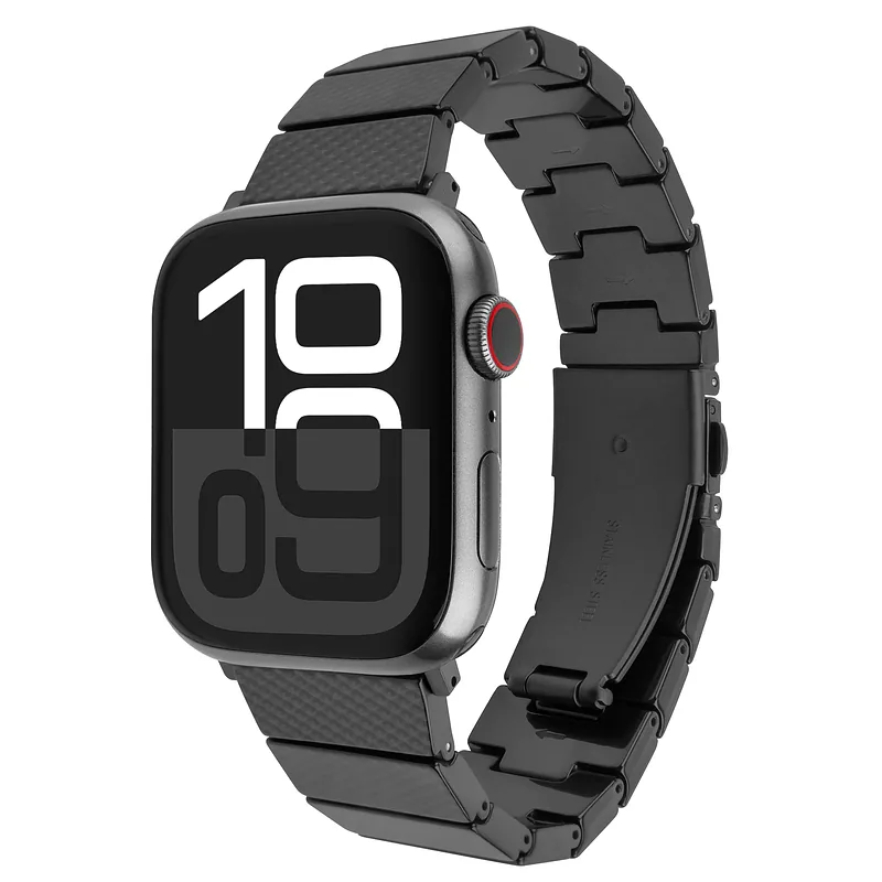 Fixed, Resin Strap for Apple Watch 44/45/46/49mm, Carbon Black, Epoxy resin