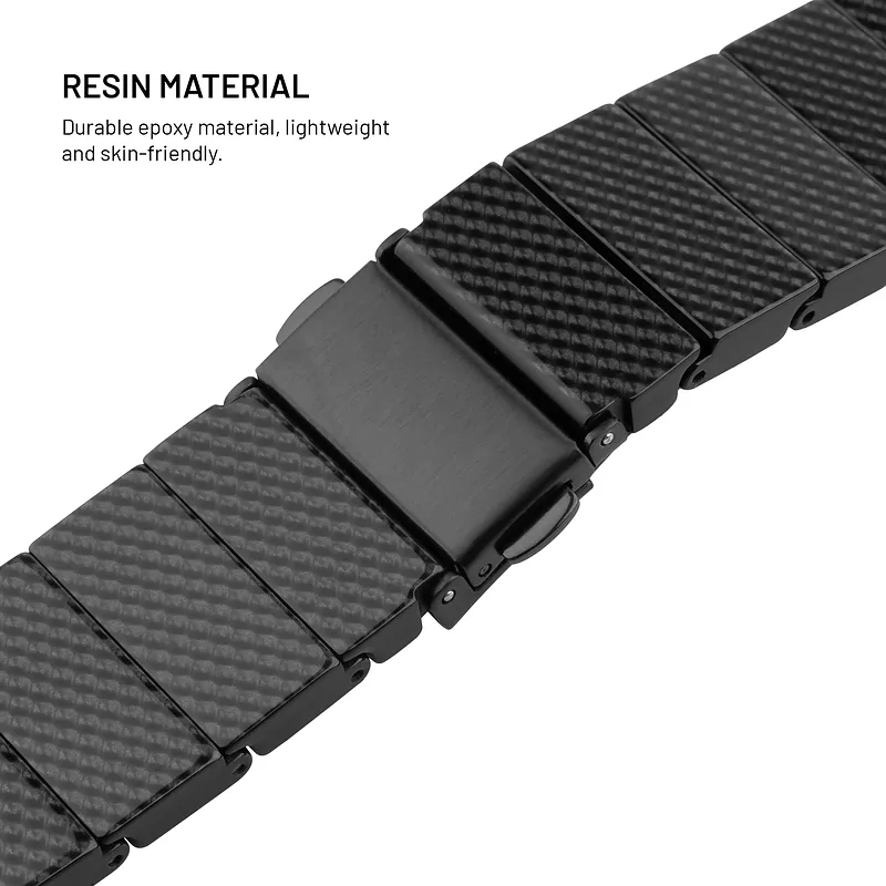 Fixed, Resin Strap for Apple Watch 44/45/46/49mm, Carbon Black, Epoxy resin