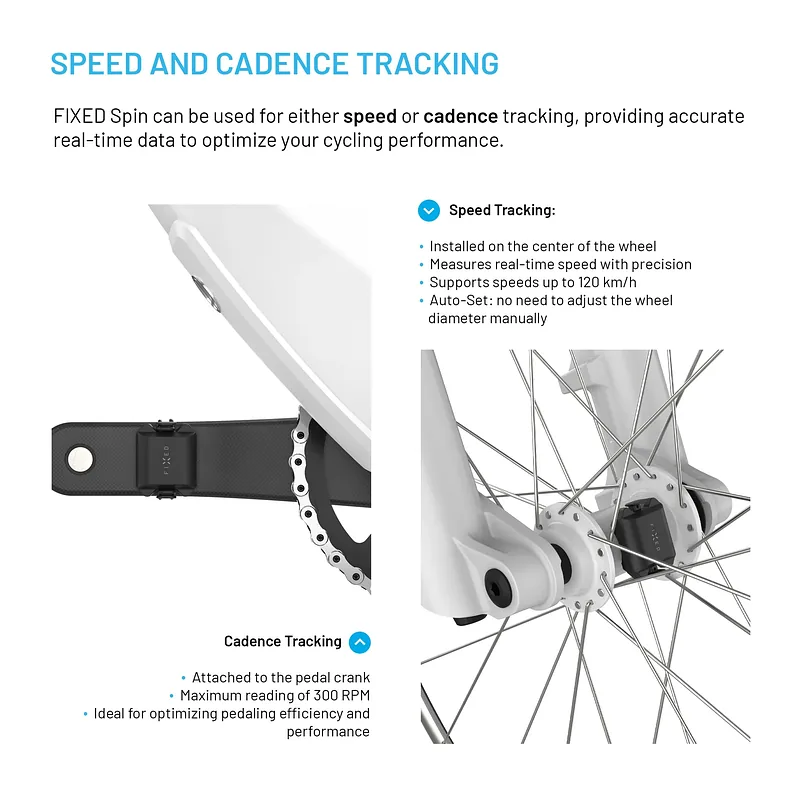 Fixed, Cadence/Speed Sensor Spin, Bluetooth, Black
