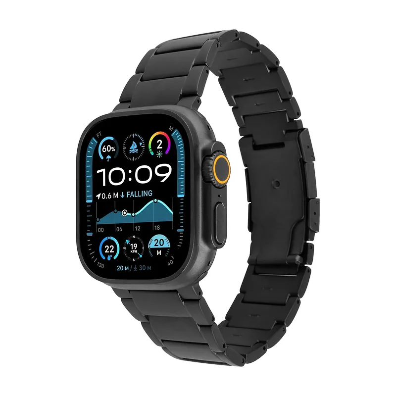 Fixed, Titanium Strap for Apple Watch 44/45/46/49mm, Black, Titanium