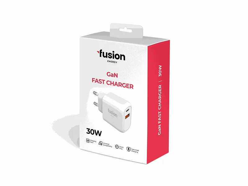 Fusion Accessories Energy GaN 30W USB-C / USB-A  / 3A White