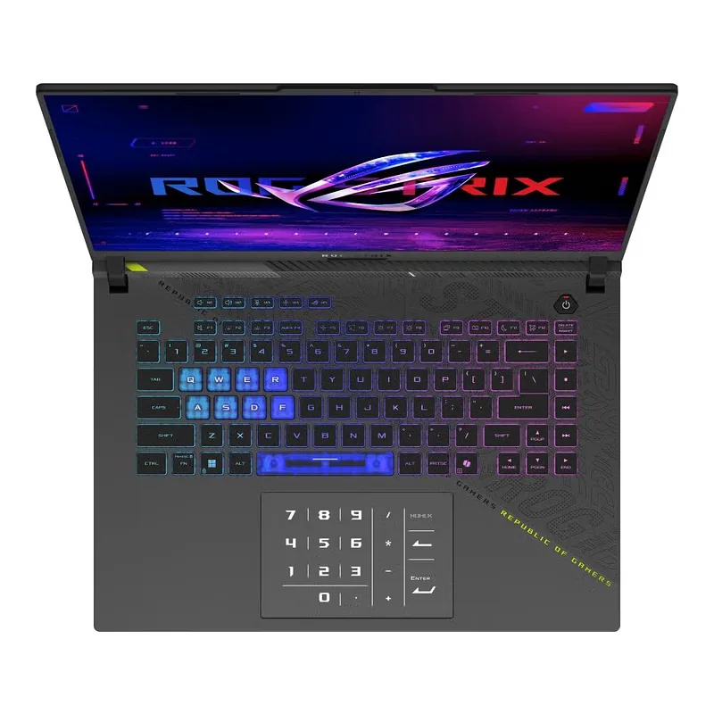 ASUS ROG Strix G16 G614PR-R9161W AMD Ryzen™ 9 8940HX Sülearvuti 40,6 cm (16″) WUXGA 16 GB DDR5-SDRAM 1 TB SSD NVIDIA GeForce RTX 5070 Ti Laptop GPU Wi-Fi 6E (802.11ax) Windows 11 Home Hall