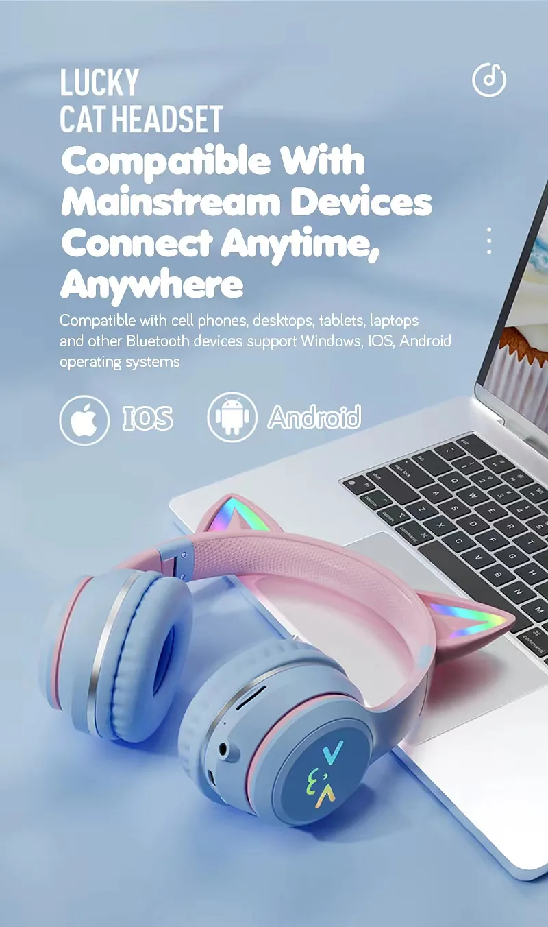Goodbuy Strange Eyes juhtmevabad kõrvaklapid lastele, bluetooth 5.1 must
