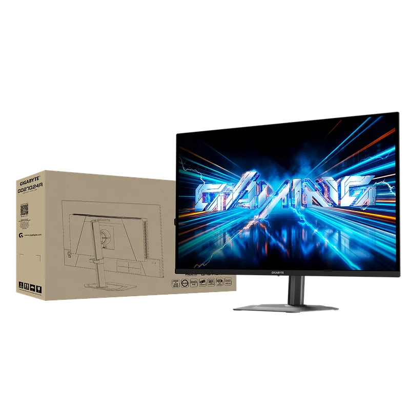 Gigabyte GO27Q24A EK, 27 “, QD‑OLED, QHD, 240 Hz, 0.03 ms, 2560 x 1440 pixels, 400 cd/m², HDMI ports quantity 2