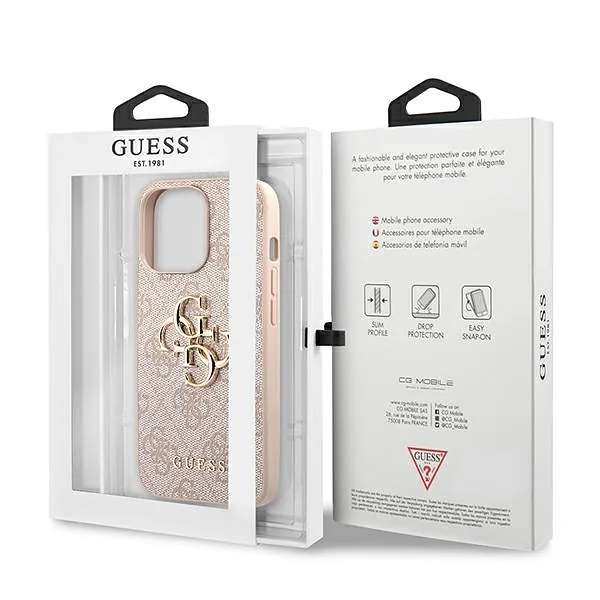 Guess GUHCP13L4GMGPI iPhone 13 Pro / 13 6,1″ roosa kõvakaaneline 4G Suur Metallist Logo
