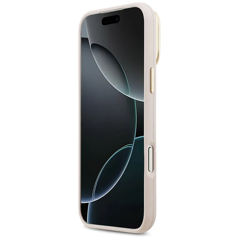 Suure tekstuuriga suur 4G ja statiivi kaameraümbris iPhone 17 Pro Max roosa