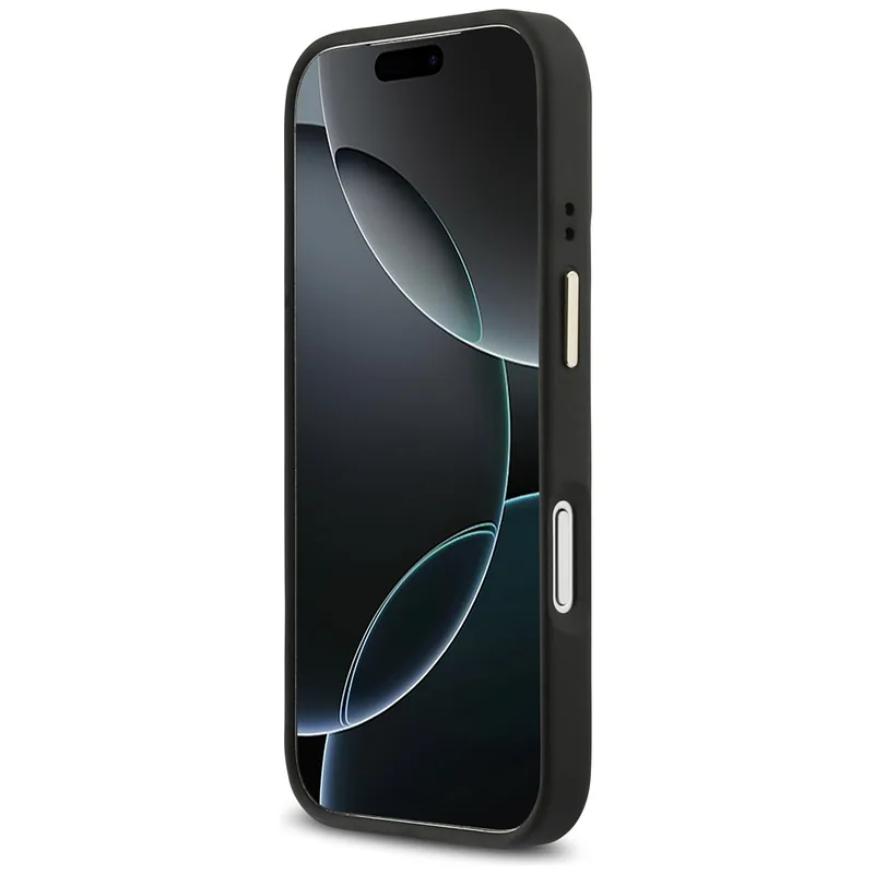 Kaitseümbris 4G PU kolmnurga logoga ja Magsafe kaamerajalaga iPhone 17 Pro must