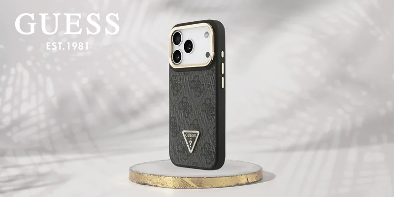 Kaitseümbris 4G PU kolmnurga logoga ja Magsafe kaamerajalaga iPhone 17 Pro must