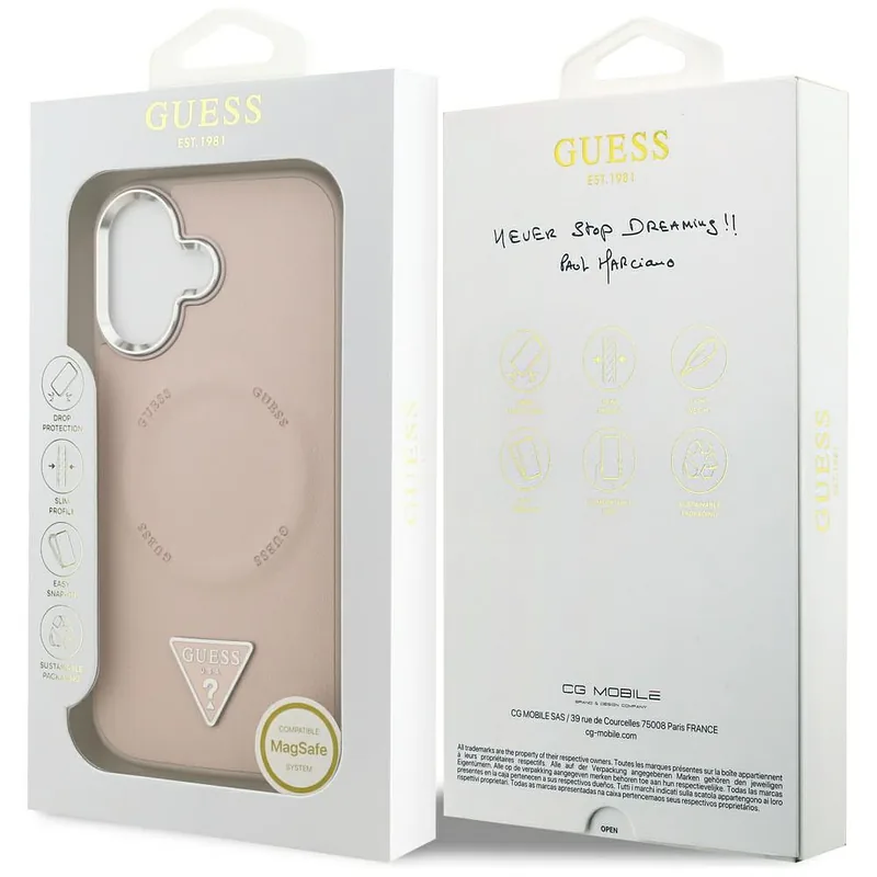 Kolmnurga logo MagSafe ümbris iPhone 17 jaoks, roosa