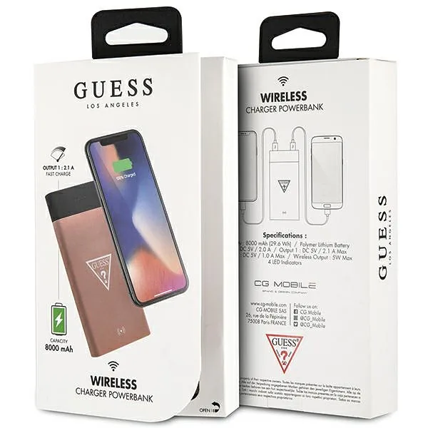 Juhtmevaba akupank 8000mAh / roosa