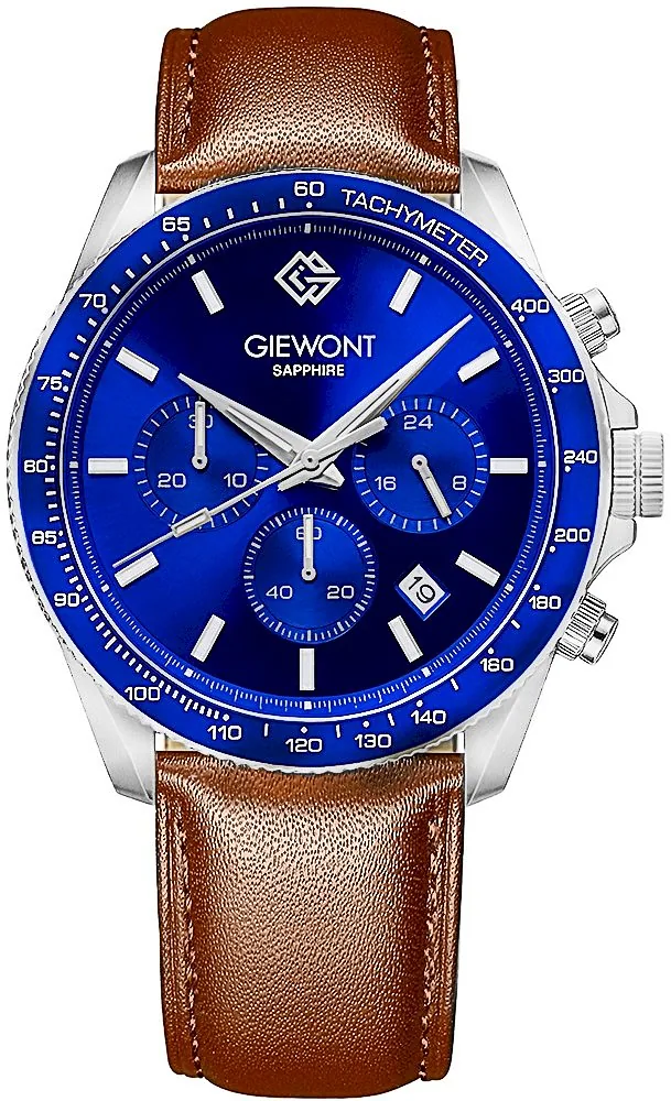 Giewont Chronograph Sapphire Men’s Watch / brown-blue