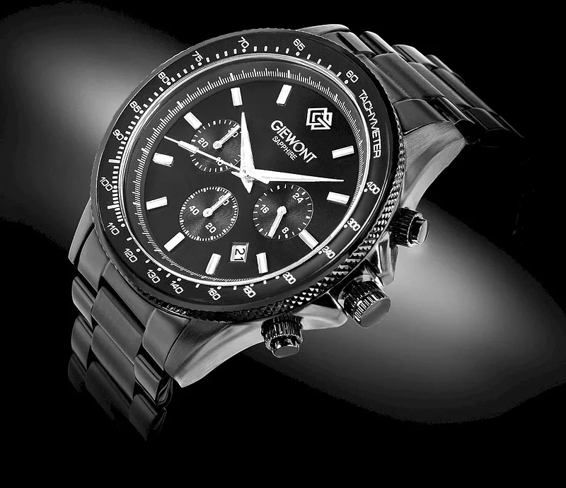 Giewont Men’s Chronograph Sapphire Watch GW3520-B1 / black