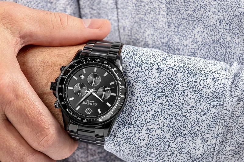 Giewont Men’s Chronograph Sapphire Watch GW3520-B1 / black