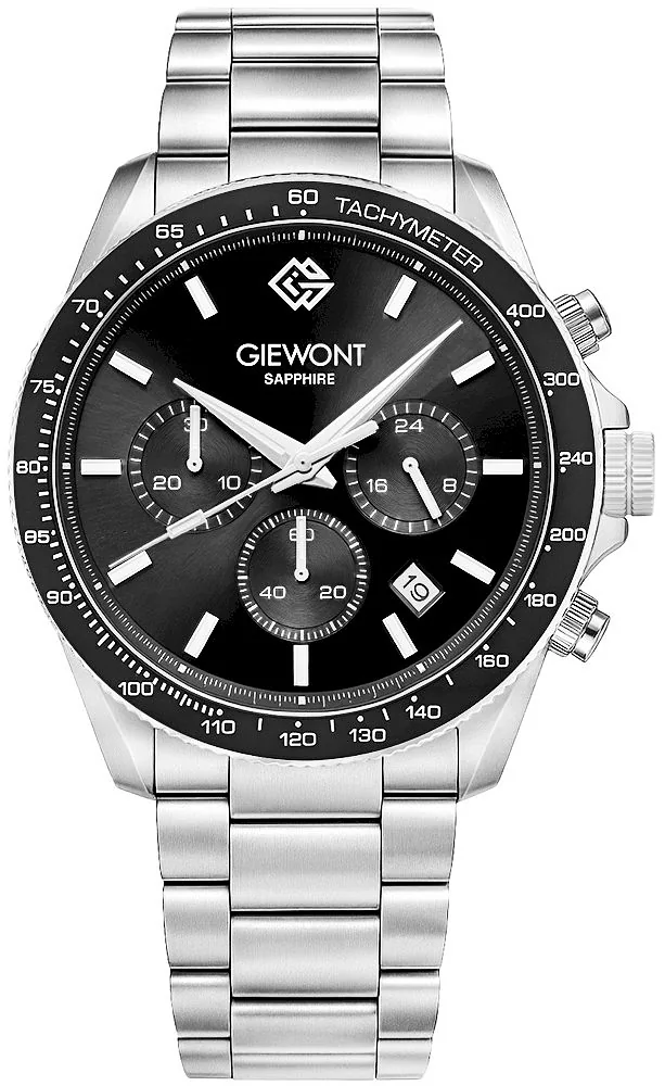 Giewont Men's Chronograph Sapphire Watch GW3520-B2 / silver black