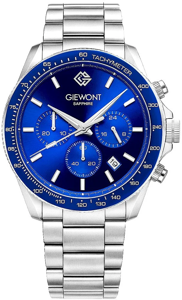 Giewont Men's Chronograph Sapphire Watch / silver/blue