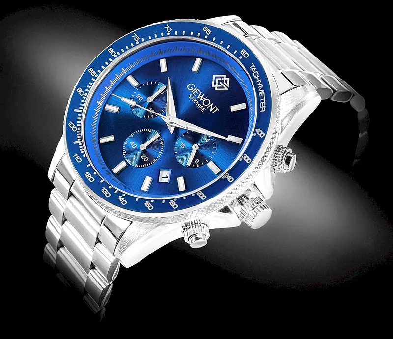 Giewont Men’s Chronograph Sapphire Watch / silver/blue