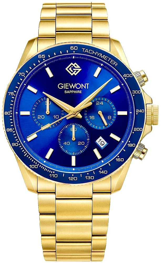 Giewont Chronograph Sapphire Men's Watch GW3520-B5 / gold/blue