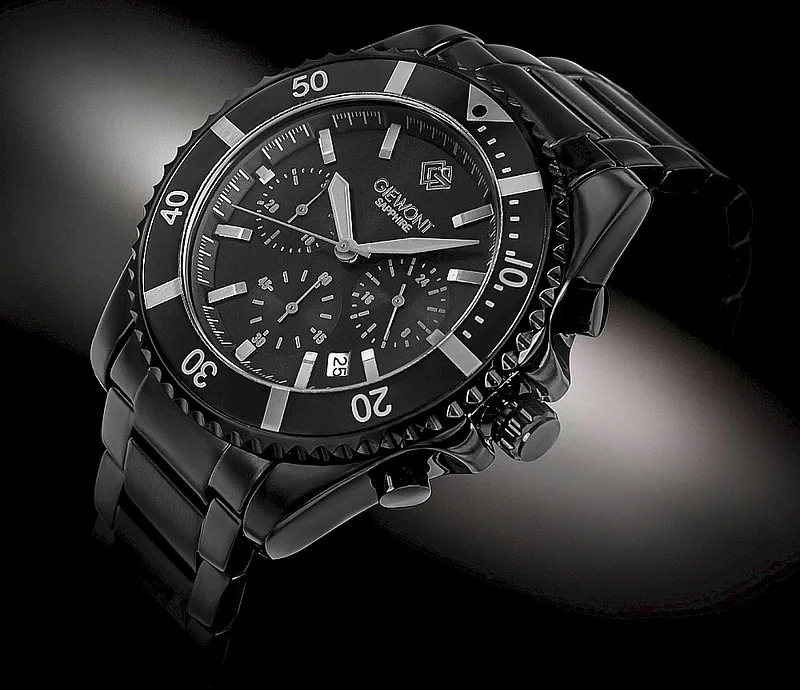 Giewont Men’s Chronograph Sapphire Watch GW3970-B1 / black titanium