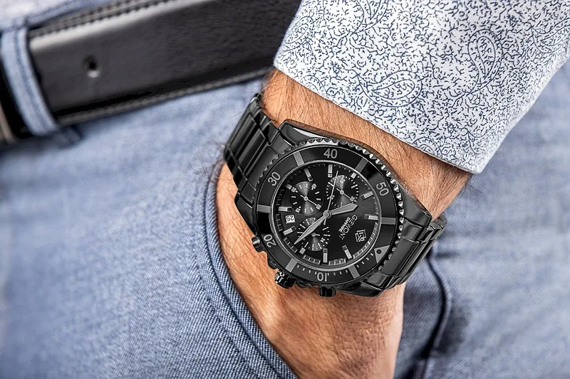 Giewont Men’s Chronograph Sapphire Watch GW3970-B1 / black titanium
