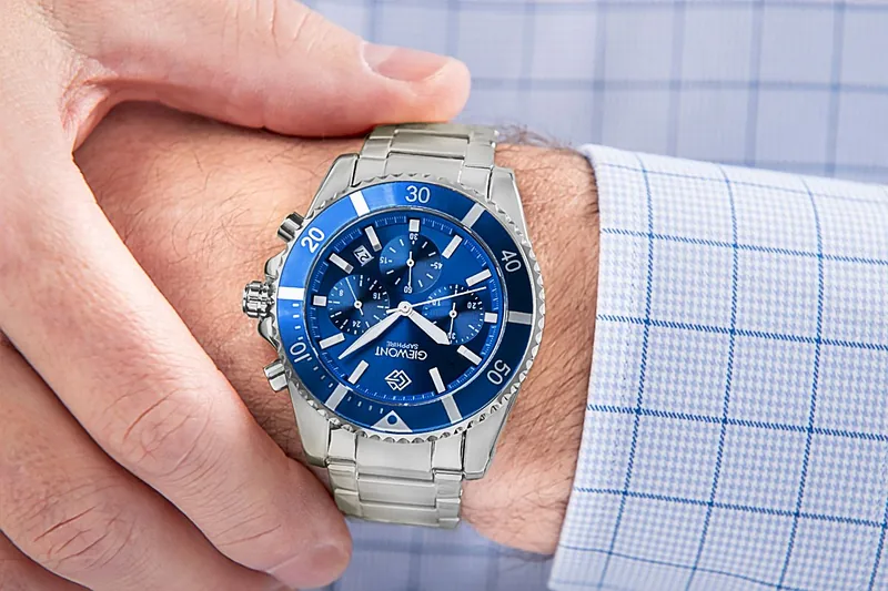 Giewont Chronograph Sapphire Men’s Watch GW3970-B3 / silver-blue