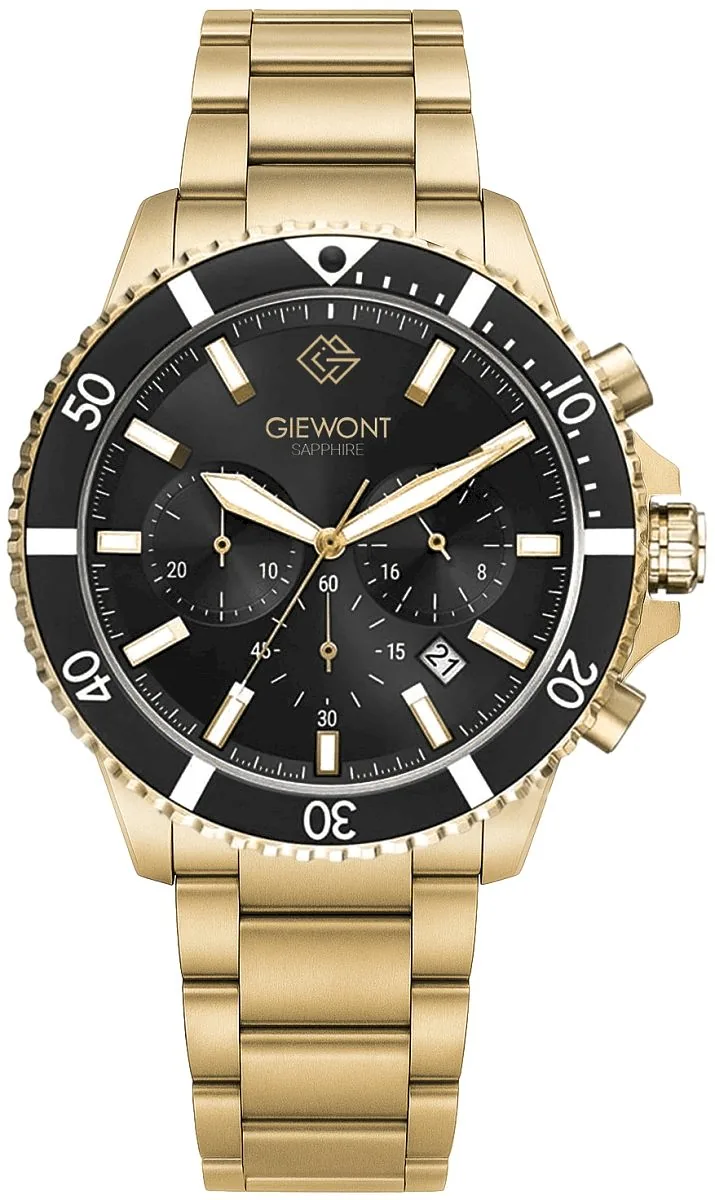 Giewont Chronograph Sapphire Men’s Watch / Gold/black