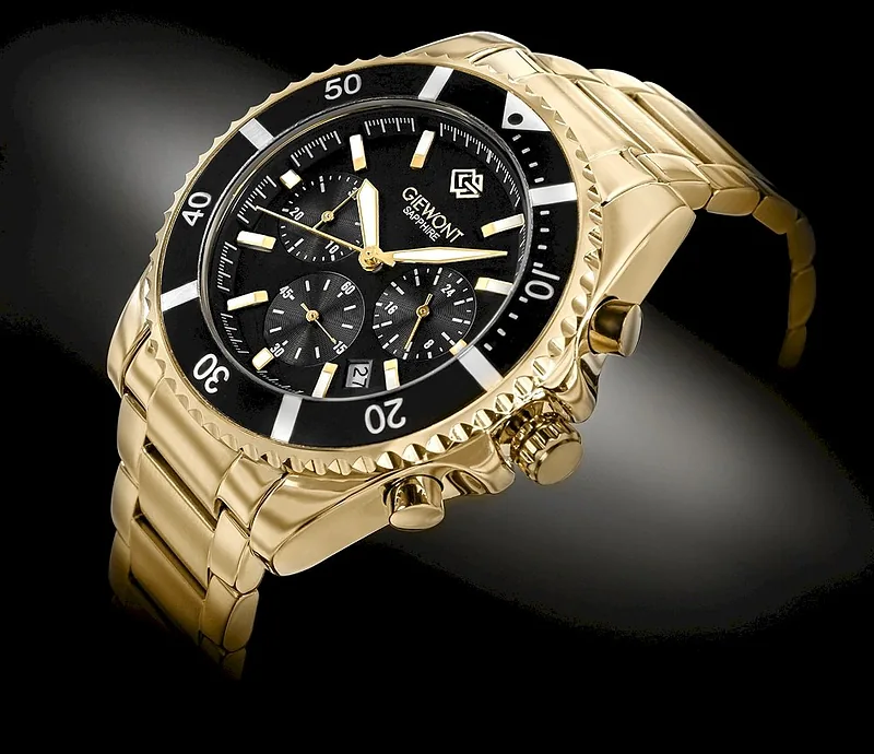 Giewont Chronograph Sapphire Men’s Watch / Gold/black