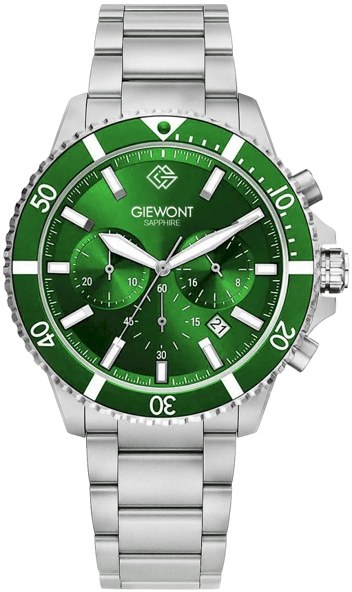 Giewont Chronograph Sapphire Men’s Watch / silver-green