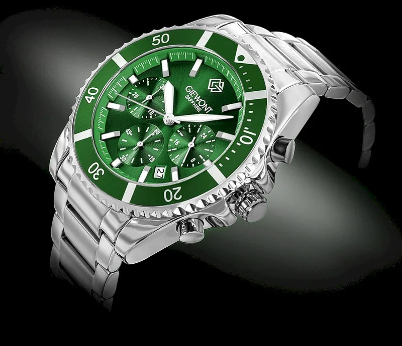 Giewont Chronograph Sapphire Men’s Watch / silver-green