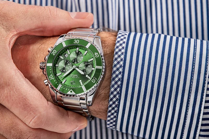 Giewont Chronograph Sapphire Men’s Watch / silver-green
