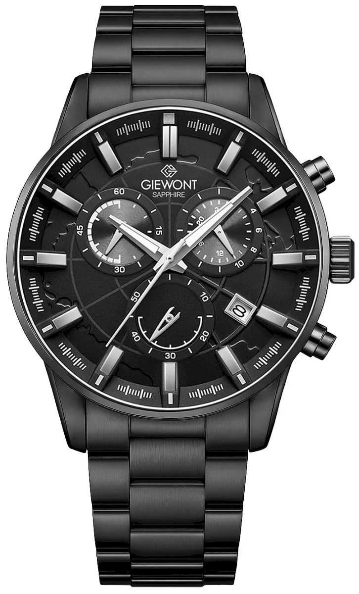 Giewont Men's Chronograph Sapphire Watch GW4580-B1 / black