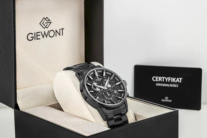 Giewont Men’s Chronograph Sapphire Watch GW4580-B1 / black