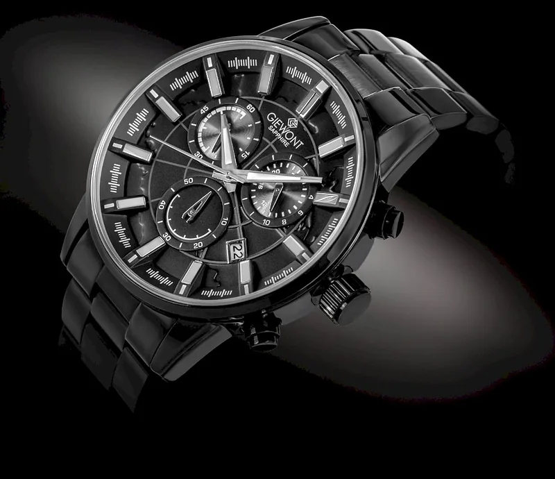Giewont Men’s Chronograph Sapphire Watch GW4580-B1 / black