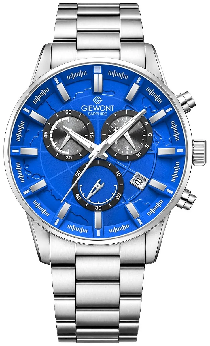 Giewont Men's Watch Chronograph Sapphire / silver-blue