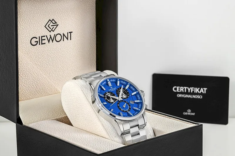 Giewont Men’s Watch Chronograph Sapphire / silver-blue