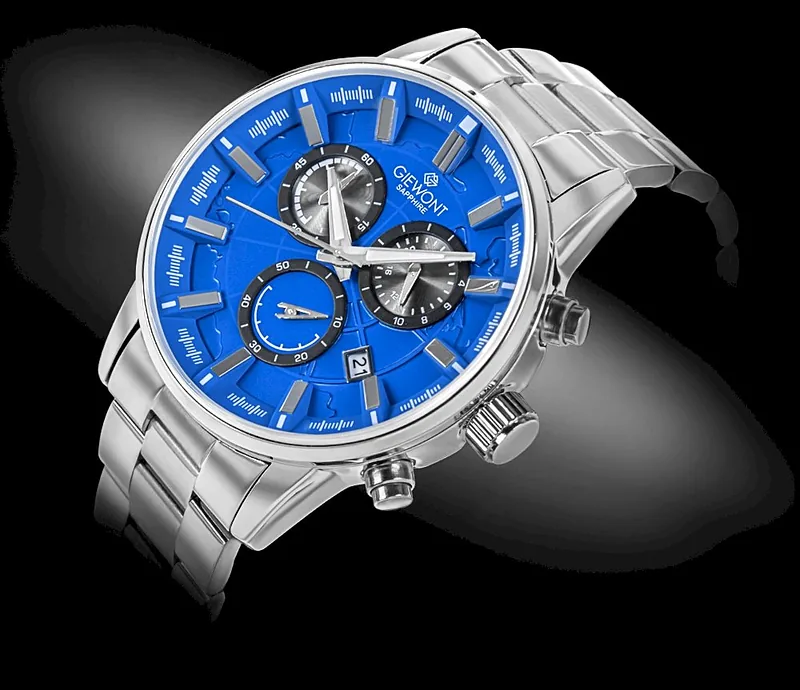 Giewont Men’s Watch Chronograph Sapphire / silver-blue