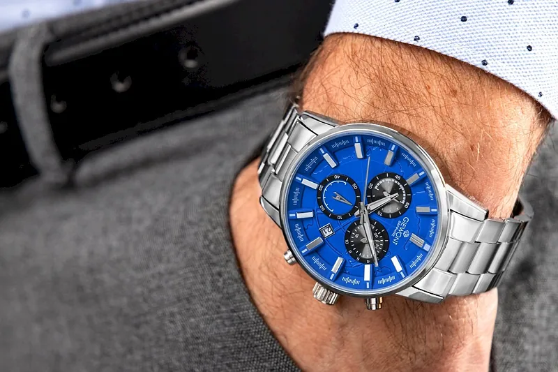 Giewont Men’s Watch Chronograph Sapphire / silver-blue